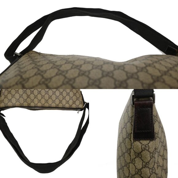 GUCCI GG Pattern Shoulder Bag GG Supreme Leather Brown SHW 04KB623 - Picture 9 of 16